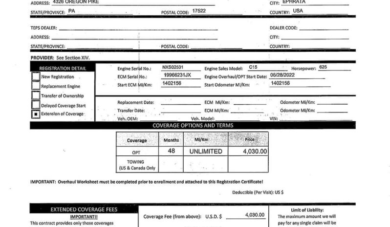 2007 KENWORTH W900 W/144K MILES ON CERTIFIED OVERHAUL full