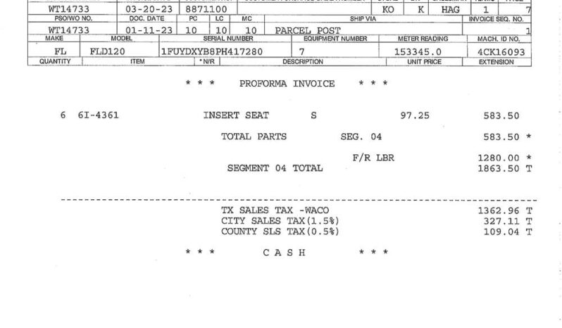 1993 FREIGHTLINER FLD120 W/70″ SLEEPER full