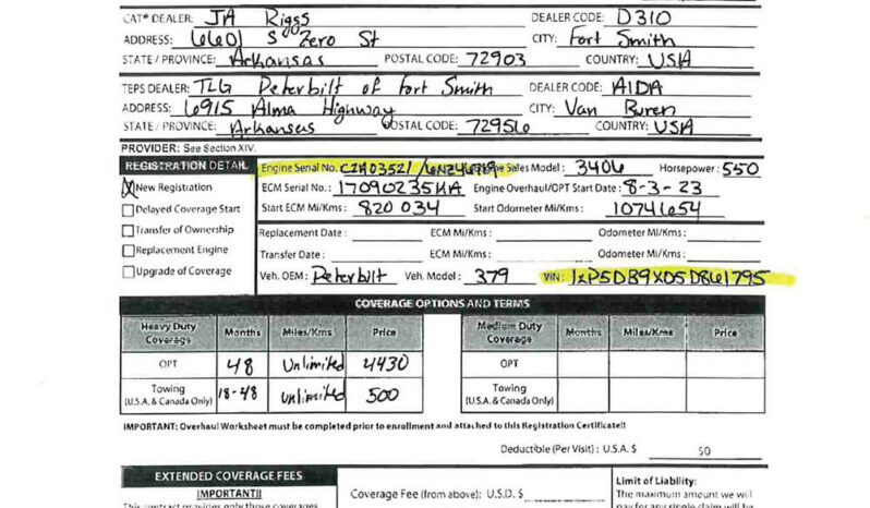 2005 PETERBILT 379EXHD W/81K MILES ON CERTIFIED OVERHAUL full