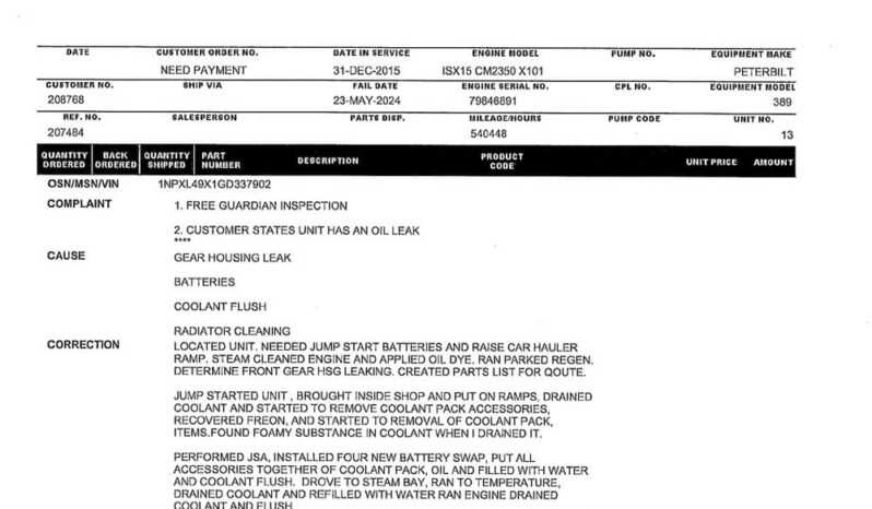 2016 PETERBILT 389 W/OPTIONAL 3 YR WARRANTY full