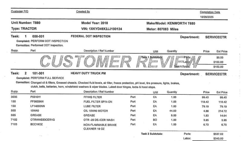 2018 KENWORTH T680 W/10K MILES ON CUMMINS OVERHAUL full