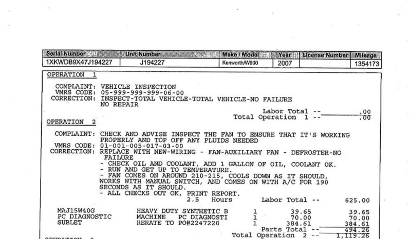 2007 KENWORTH W900L W/167K MILES ON CERTIFIED OVERHAUL full