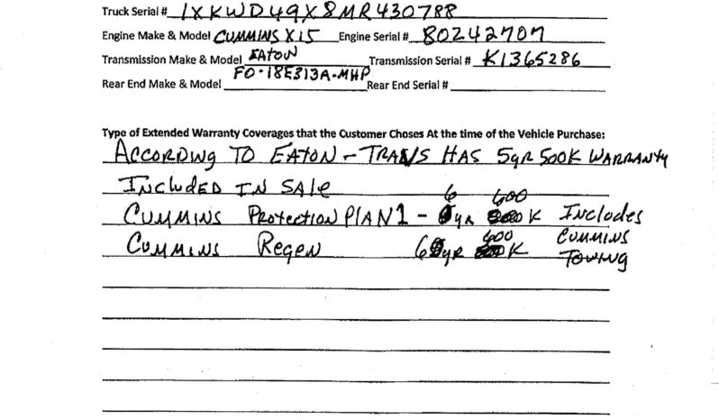 2021 KENWORTH W900L W/86″ RAISED ROOF SLEEPER full