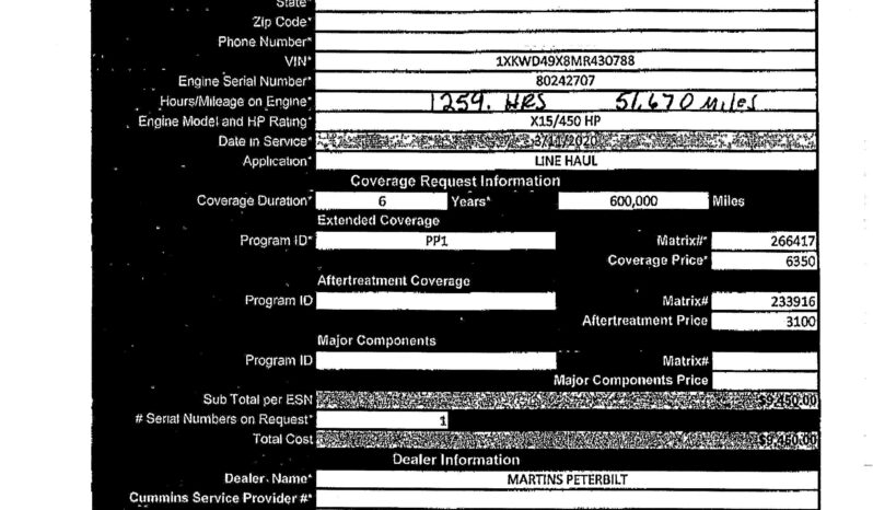 2021 KENWORTH W900L W/86″ RAISED ROOF SLEEPER full