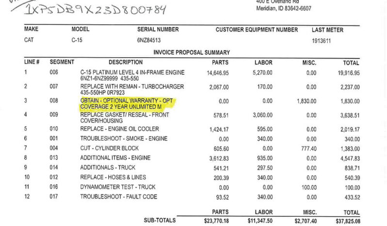 2003 PETERBILT 379EXHD W/86″ SLEEPER full