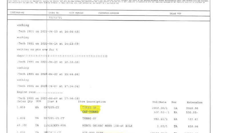 CAT C3406 ENGINE W/140K ON CERTIFIED CAT OVERHAUL full