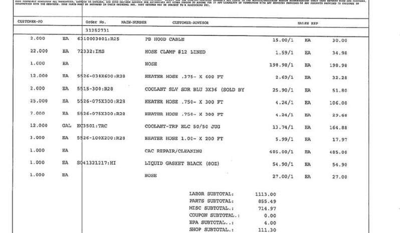 CAT C3406 ENGINE W/140K ON CERTIFIED CAT OVERHAUL full