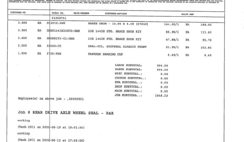 CAT C3406 ENGINE W/140K ON CERTIFIED CAT OVERHAUL full