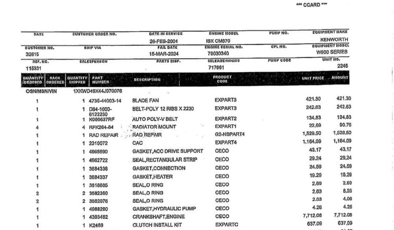 2004 KENWORTH W900 W/86″ SLEEPER full