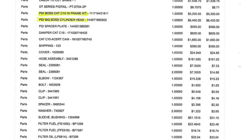 2007 PETERBILT 379 W/65K MILES ON CAT INFRAME full