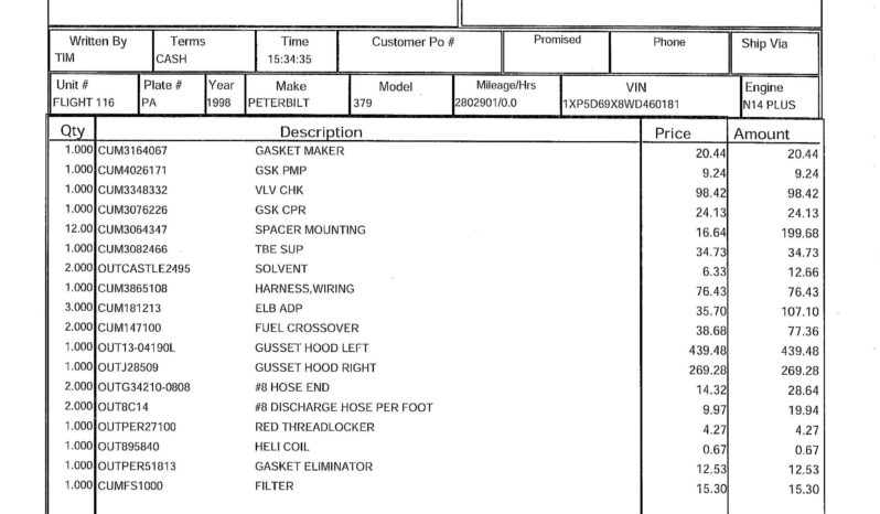 1998 PETERBILT 379 W/CERTIFIED CUMMINS OVERHAUL full