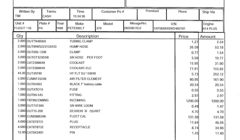 1998 PETERBILT 379 W/CERTIFIED CUMMINS OVERHAUL full