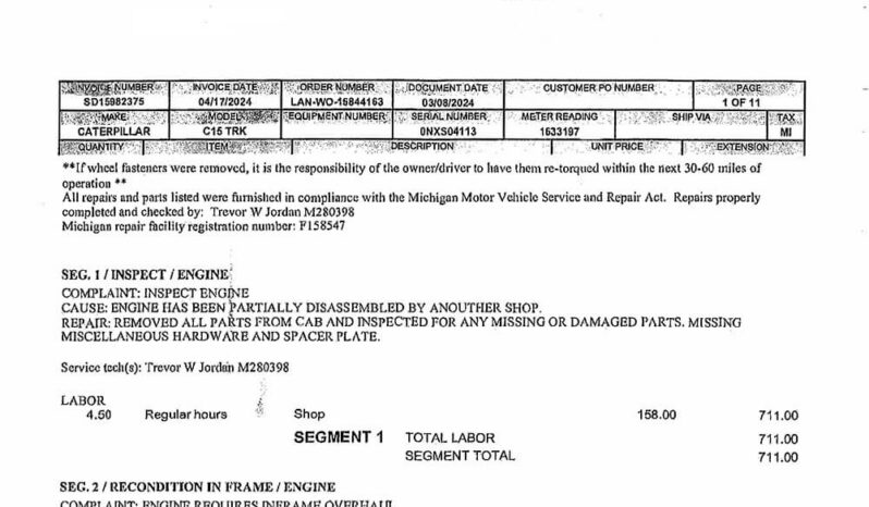2007 PETERBILT 379 W/127K MILES ON CERTIFIED OVERHAUL full